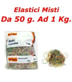 Elastici a Rondella in Gomma Nikoffice per Ufficio Varie Misure