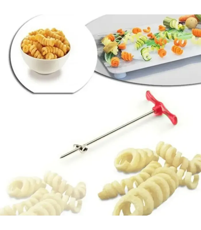 Taglia e Sbuccia Patate a Spirale Ricciolo in Acciaio + Omaggio