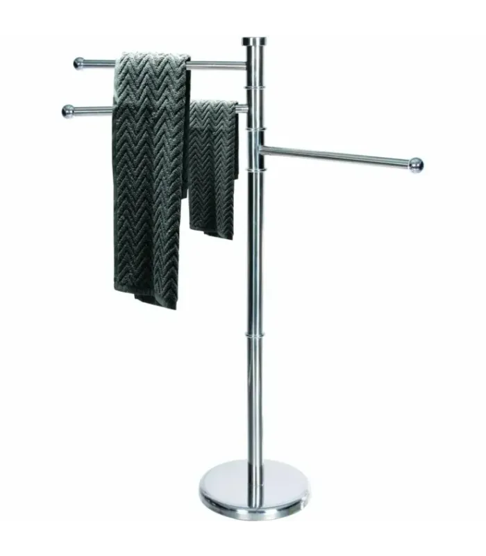 Piantana Portasciugamani Bagno in Acciaio Inox a 3 Bracci