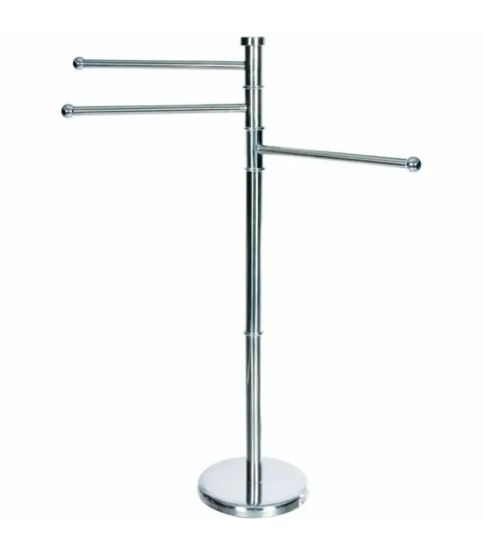 Piantana Portasciugamani Bagno in Acciaio Inox a 3 Bracci
