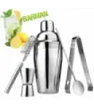 Set Cocktail Barman in Acciaio Inox 6 Pz + Ricettario