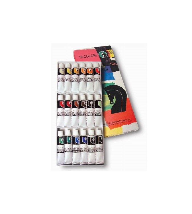 Set 18 colori acrilici da 12 ml