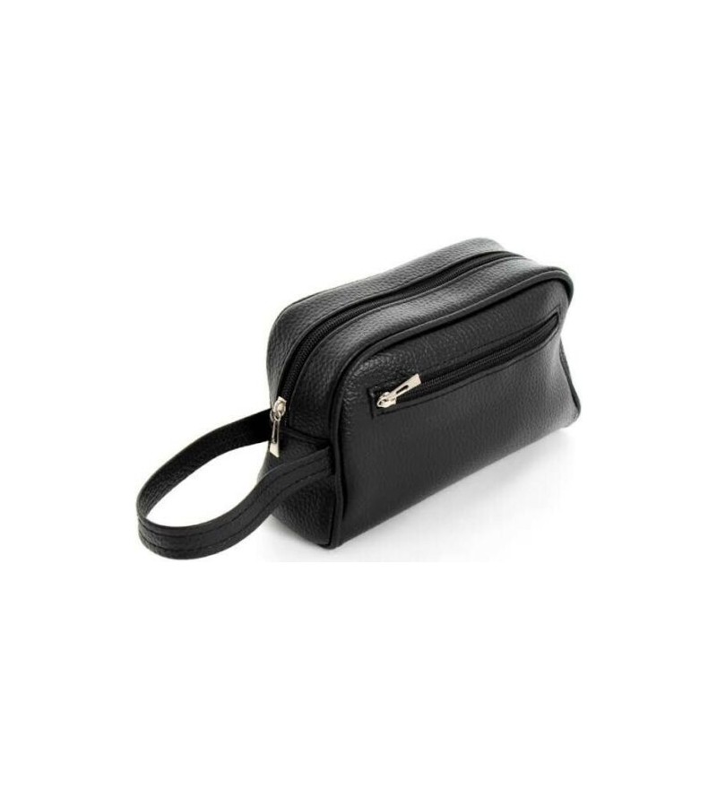 Pochette Uomo Donna Borsello a Mano Borsa Beauty Case Da Polso Nero Pelle  Pigepa