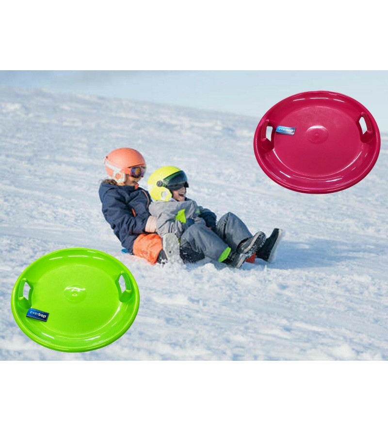 Slittino da neve Adulto circolare manici in plastica Slitta per la neve 64  CM verde